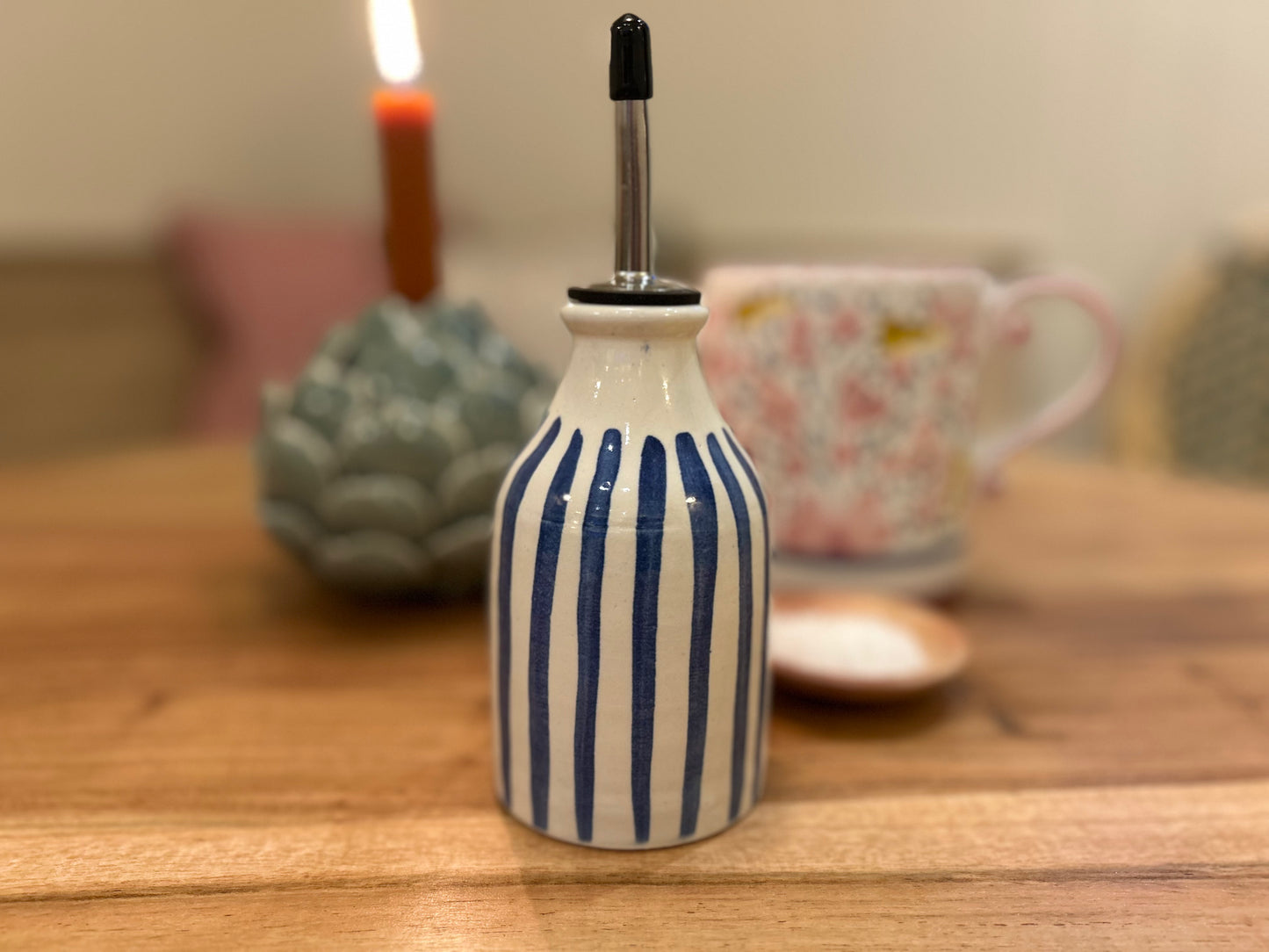 Small Ceramic Stripe Bottle - 240ml