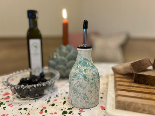 Ceramic Olive Oil Bottle - 240ml Small Splatter