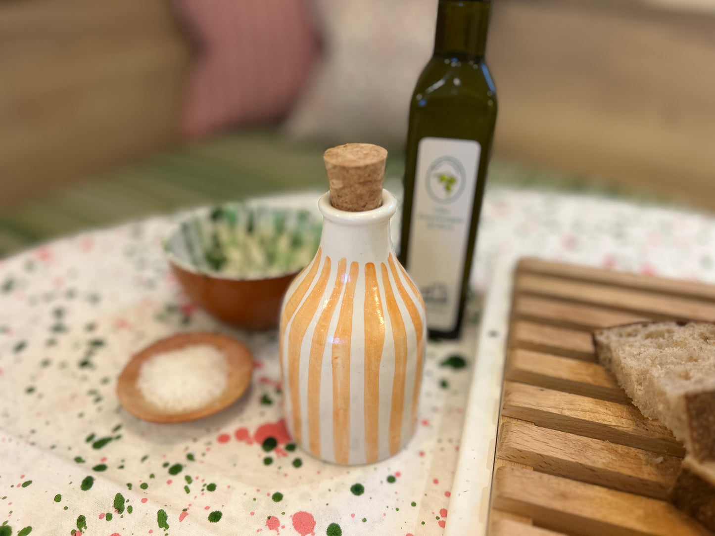 Small Ceramic Stripe Bottle - 240ml